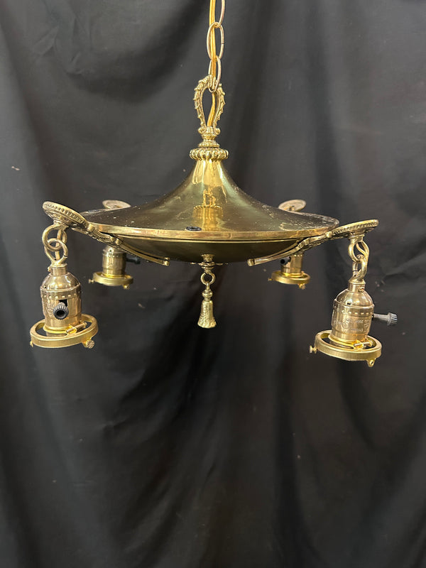 4 Light Antique Brass Chandelier 10"x17" GS010966