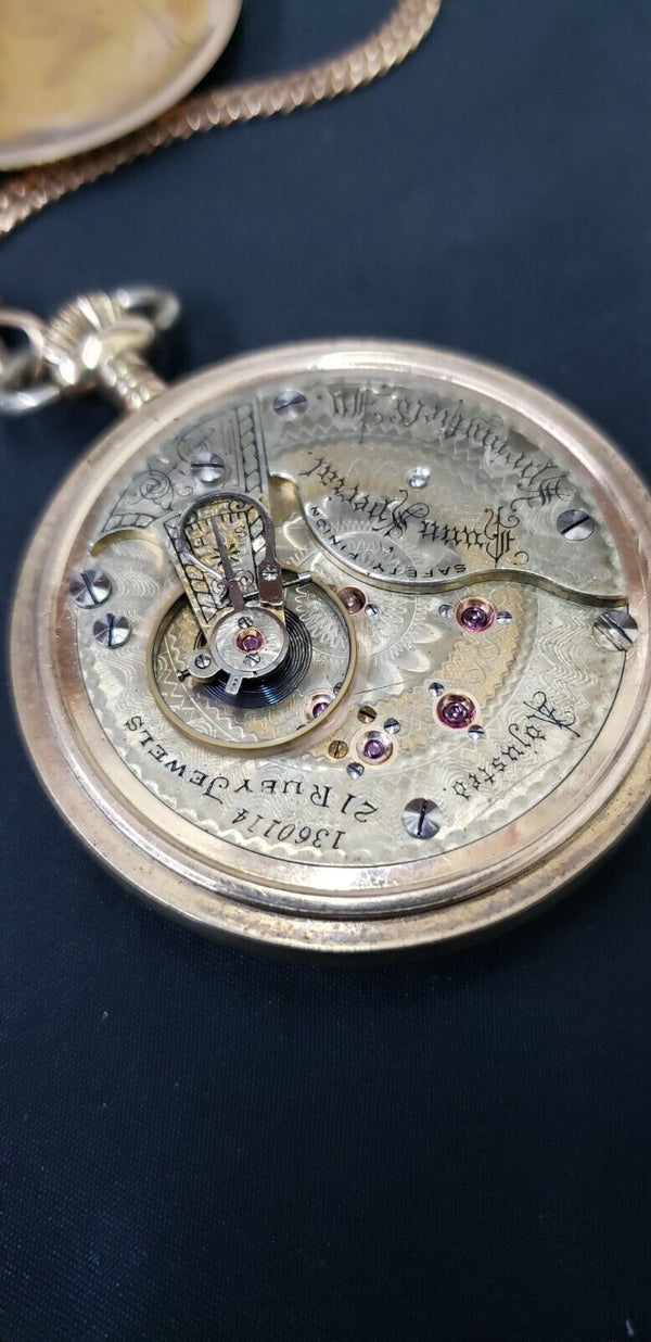 1897 Illinois Bunn Special 21 Ruby Jewel Pocket Watch with Chain
