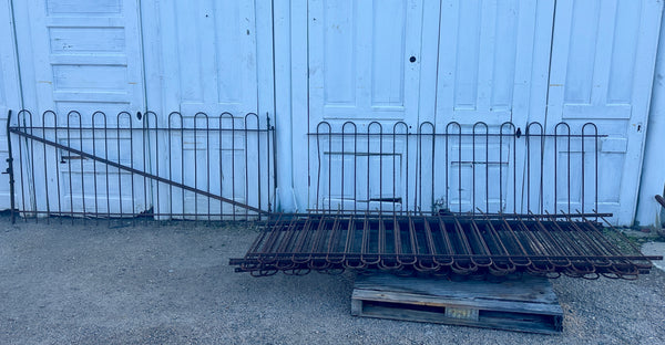 68 Ft Long Antique Iron Hairpin Fencing Set w/ Gate Section GA20511