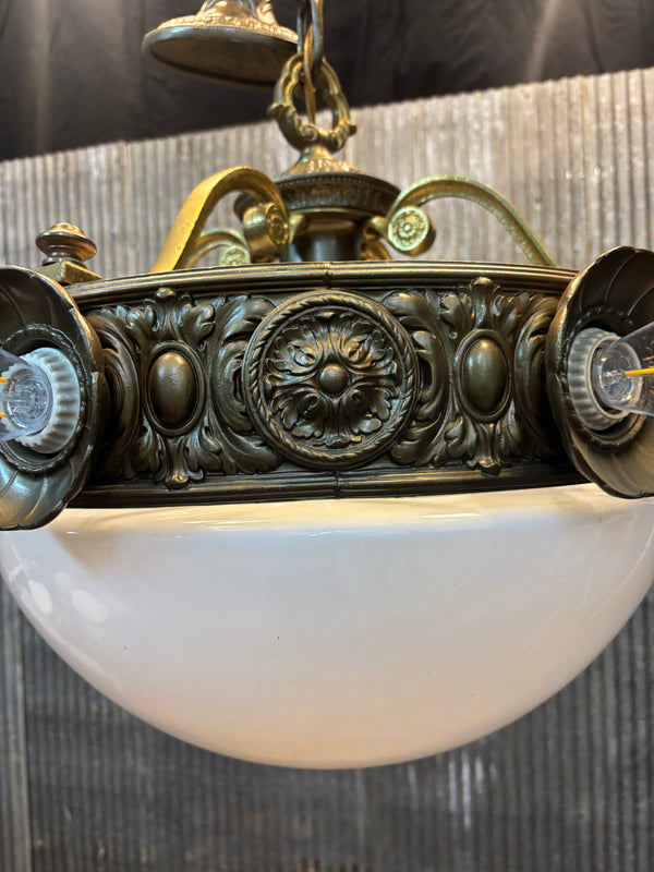 Pair of Bronze 6-Light Globe Chandeliers GA21361