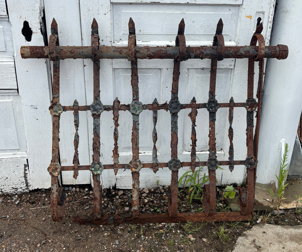 76 Feet of Iron Fence Panels with Cast Iron Rosettes GA21365