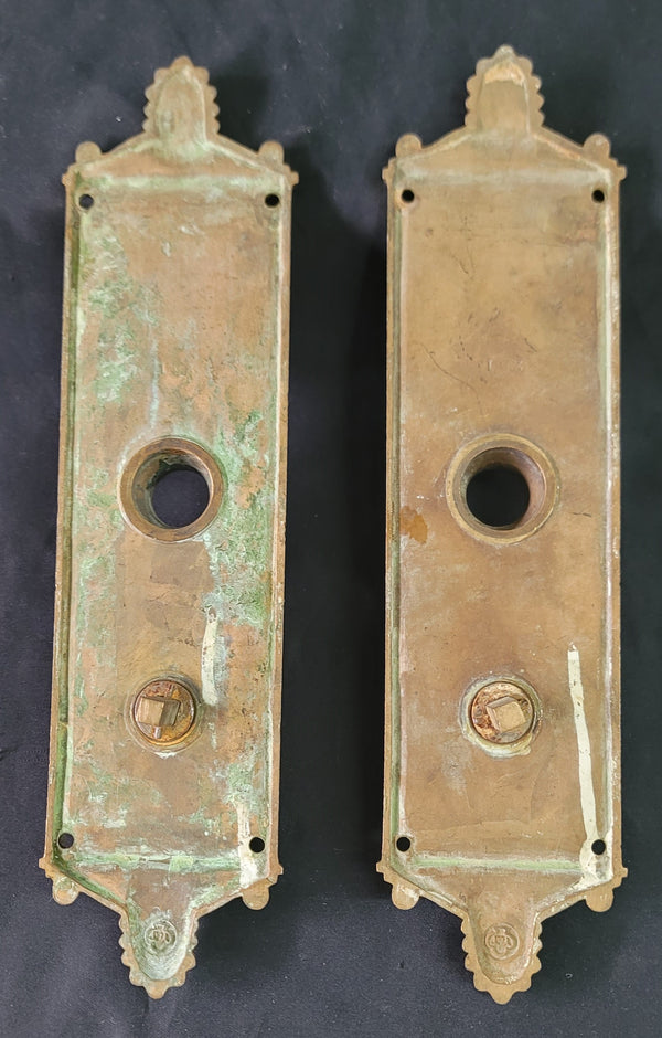 Egg & Dart Bronze Door Knob Back Plates 10 3/4" x 2 3/4" GS01096