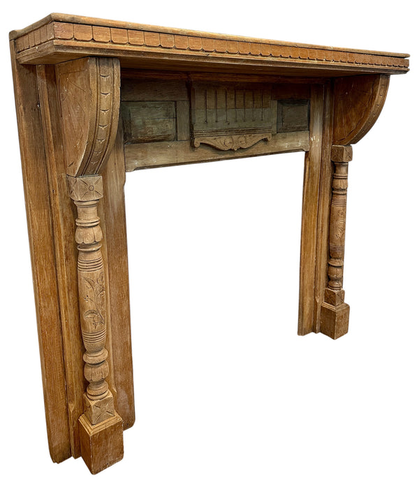 19th Century Restored Eastlake Carved Wood Fireplace Mantel GA20965
