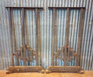 Pair of Art Deco Cast Iron Machine Legs with Casters 29 5/8