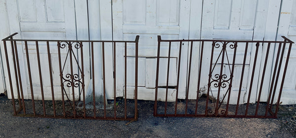 Three-Sided Antique Wrought Iron Balcony Railings - 2 Available GA20512
