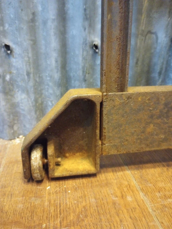 Pair of Art Deco Cast Iron Machine Legs with Casters 29 5/8" Tx 18" W GA-S062