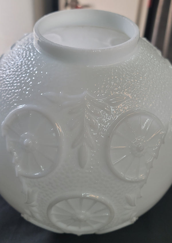 Unique 9 1/2" White Textured Hurricane Globe with 3 7/8" Fitter GS00732