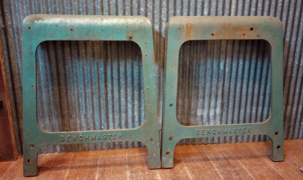 Pair of Benchmaster Cast Iron Machine Legs 26" T x 22 1/4" W GA-S063