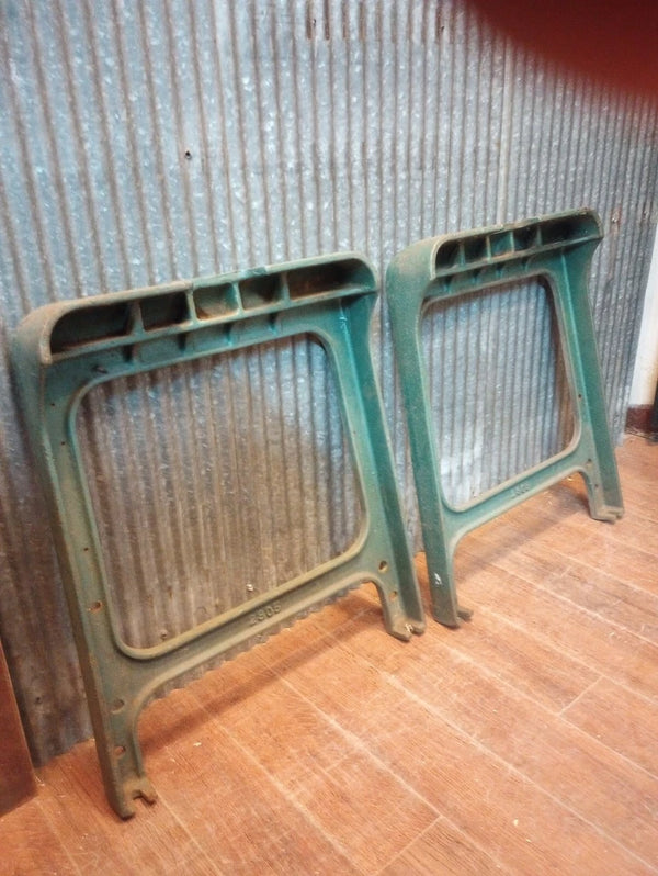 Pair of Benchmaster Cast Iron Machine Legs 26" T x 22 1/4" W GA-S063