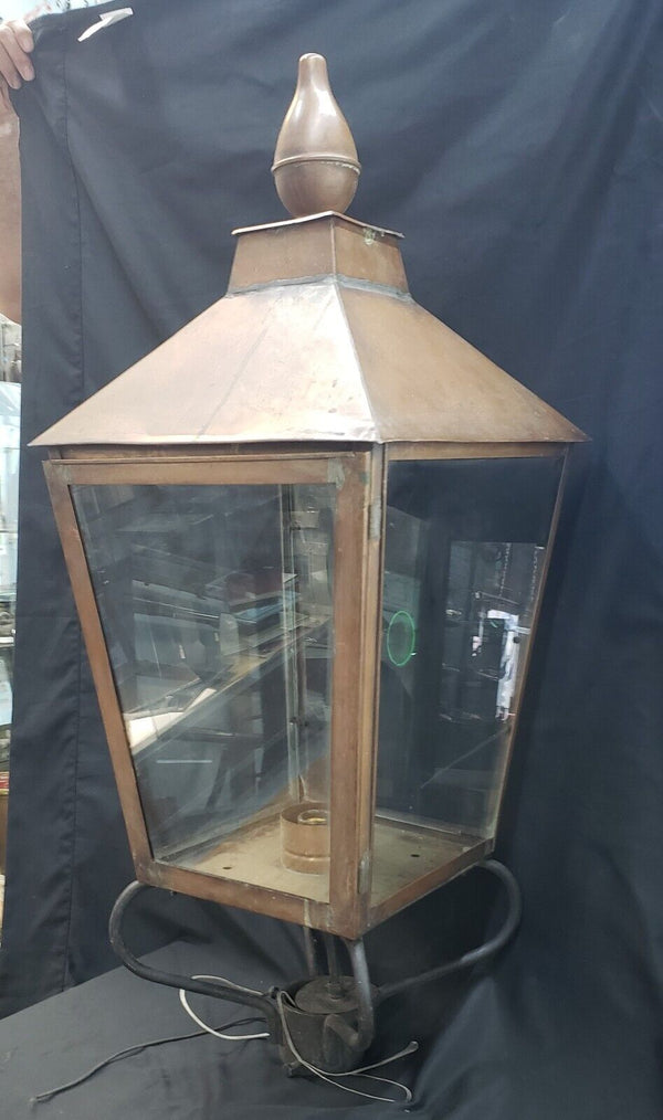 Huge Antique Copper & Glass Lantern Post Light - Local Pick Up