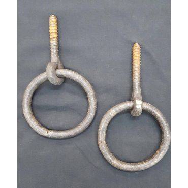 Pair of Large 4 1/2" Round Industrial Eye Hook Rings GA4066
