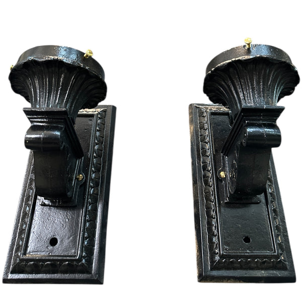 Restored Antique Cast Iron Wall Sconce Pair GA20684