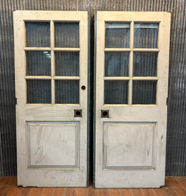 Pair of Wooden 6-Lite Doors GA21545