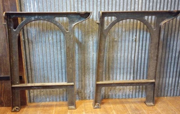 Pair of Cast Iron Machine Legs 32" T x 21 1/2" W GA-S064
