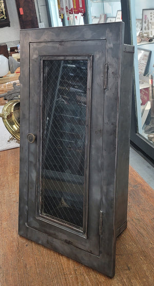 Custom Repurposed Fire Extinguisher Cabinet w/ Chicken Wire Glass GS00816