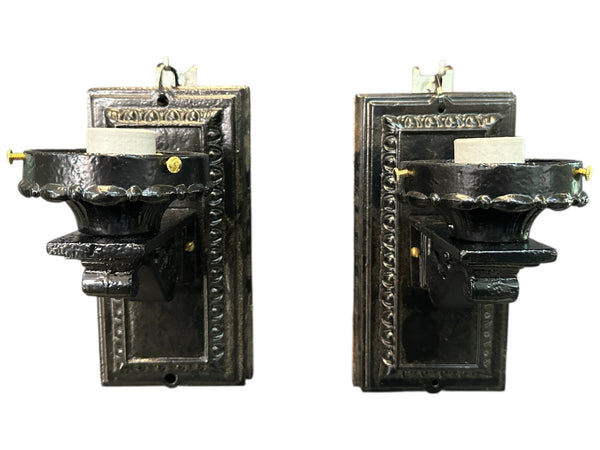 Restored Antique Cast Iron Wall Sconce Pair GA20686