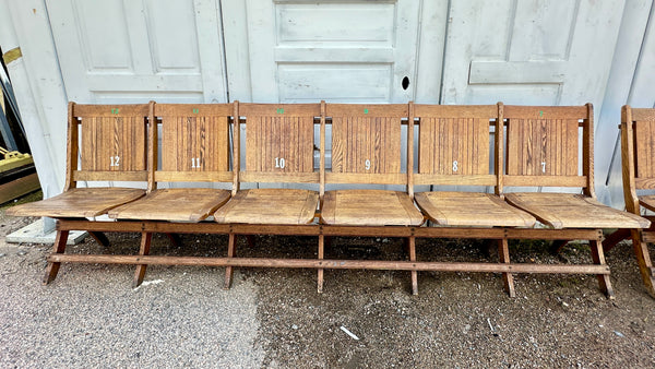 Vintage Folding Auditorium Seating 1-12 from Cumberland, MD Armory