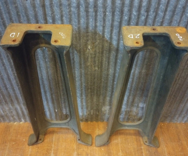 Pair of Manning Maxwell & Moore Cast Iron Machine Legs 29 1/4" T x 14 1/4" W GA-S065