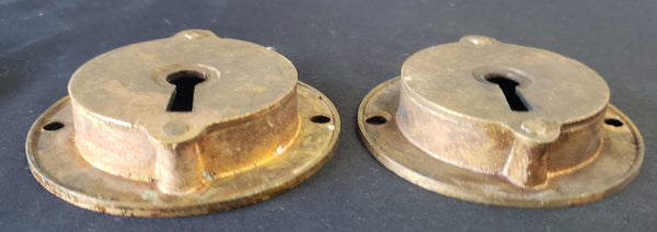 4 Victorian Eastlake Pocket Door Key Hole Escutcheon Plates 2 1/4" GS01094