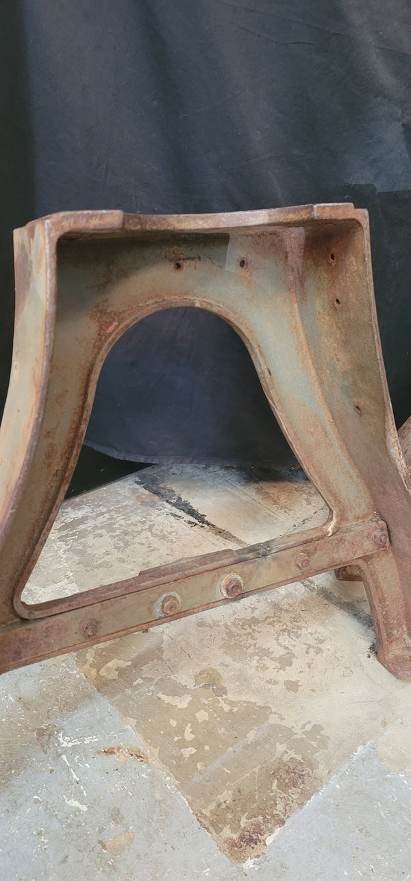 Pair of Cast Iron Factory Machine Tapered Table Base Legs 20 1/2" T GS00688