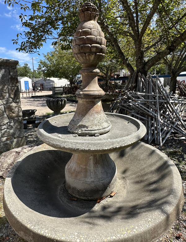 2-Tiered Concrete Fountain w/ Pineapple Finial GA20352