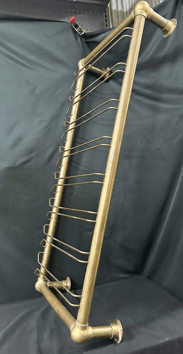 Vintage Brass Overhead Bar Glass Rack GA20596