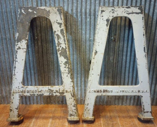 Pair of Adams Brothers Cast Iron Machine Legs 32 5/8" T x 20 3/8" W GA-S066