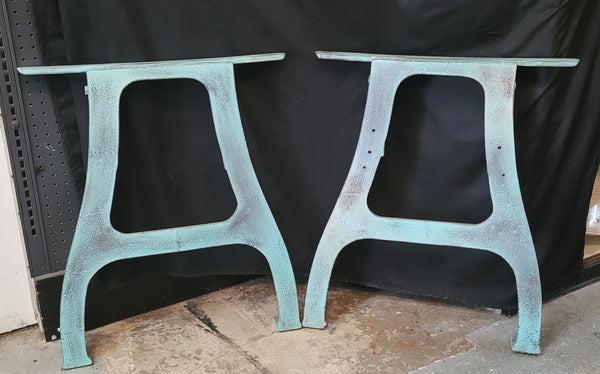 Pair of Powder Coated Cast Iron Factory Machine Legs 28 1/2" T GS00690