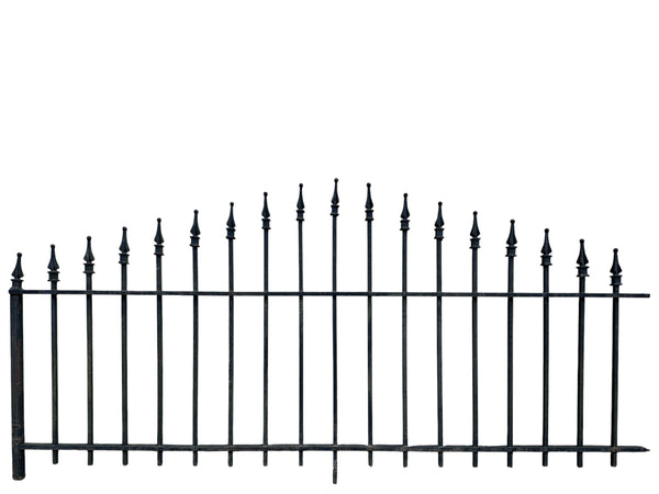 53 Ft of Antique Wrought Iron Fencing w/ Arrow Finials GA21037