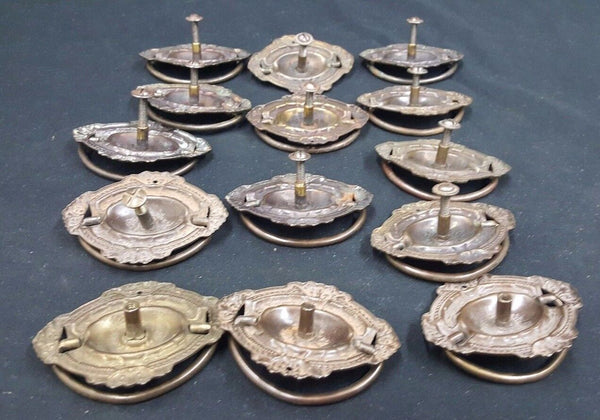 Architectural Salvage Small Oval Floral Design Drawer Pull Handles Set of 14