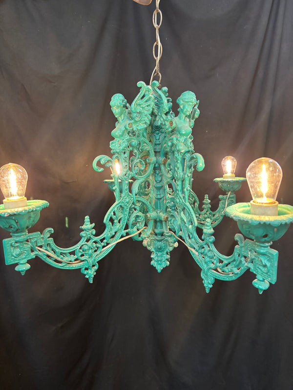 Custom Made 4-Globe Chandelier Made from Antique Wall Sconces GA21160