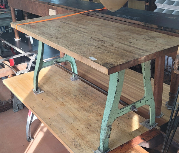 Custom Butcher Block Table Top w/ Industrial Cast Iron Legs 60" x 30" GS00838