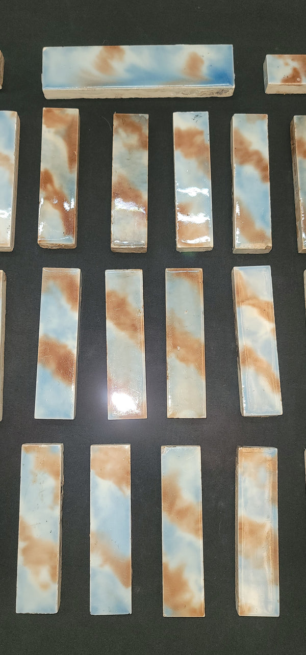 Vintage Lot of 29 Pardee Works 4 1/4" x 1" Ceramic Fireplace Tiles GS00681