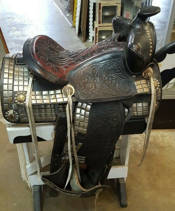 1959 Ornate Leather Dress Saddle Prop used in MGM Movie GS00725