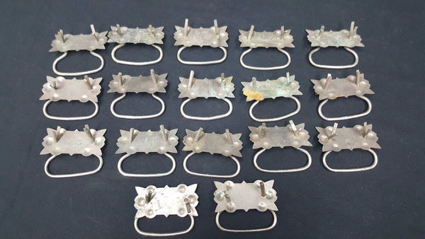 Architectural Salvage Silver Toned Leaf Point Design Pull Handles Set of 17
