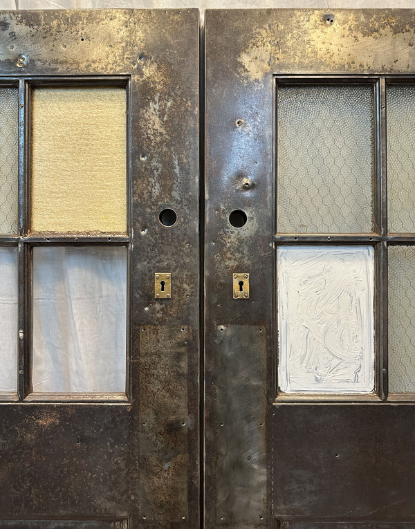 6-Pane 1-Panel Galvanized Steel Double Door Pair GA20558