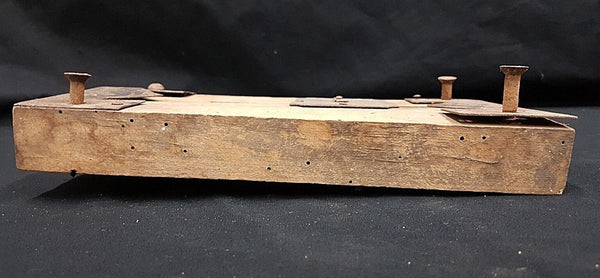 Late 1700's Wood & Iron Rim Lock 10" x 5 3/8" x 1 1/4" GS00902