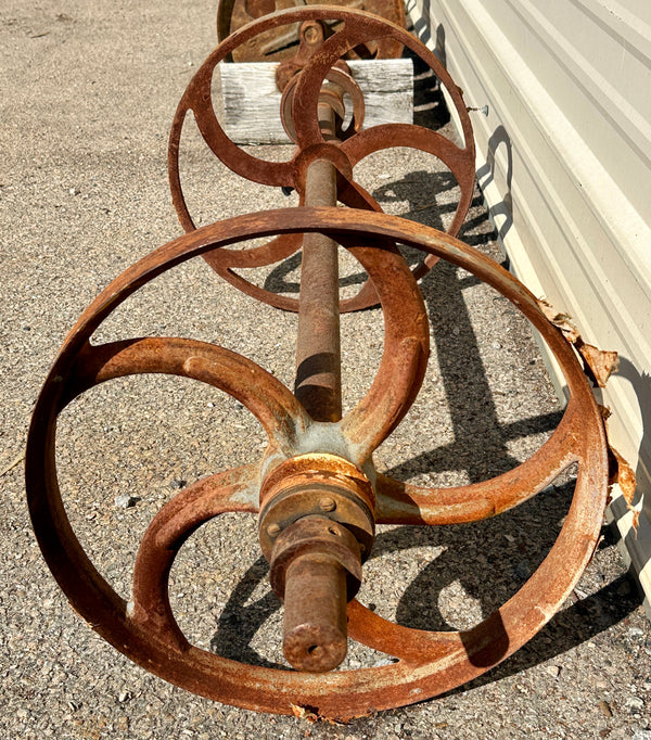 Pair of Industrial Salvage Pulley Wheels GA20915