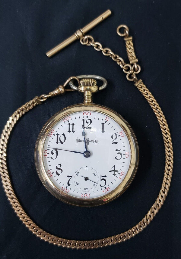 1897 Illinois Bunn Special 21 Ruby Jewel Pocket Watch with Chain