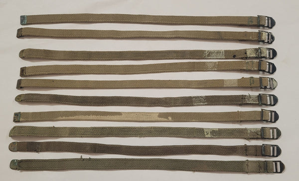 Set Of 10 WWII M1941 Bed Roll Equipment Straps GS00659