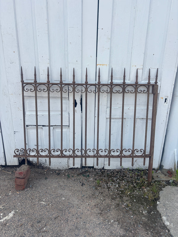 8.9 Feet of Antique Wrought Iron Fence Panels GA21200