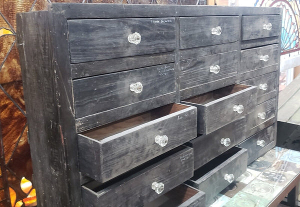 1930's Custom Made Electronics Store Multi Drawer Wood Cabinet GS00718
