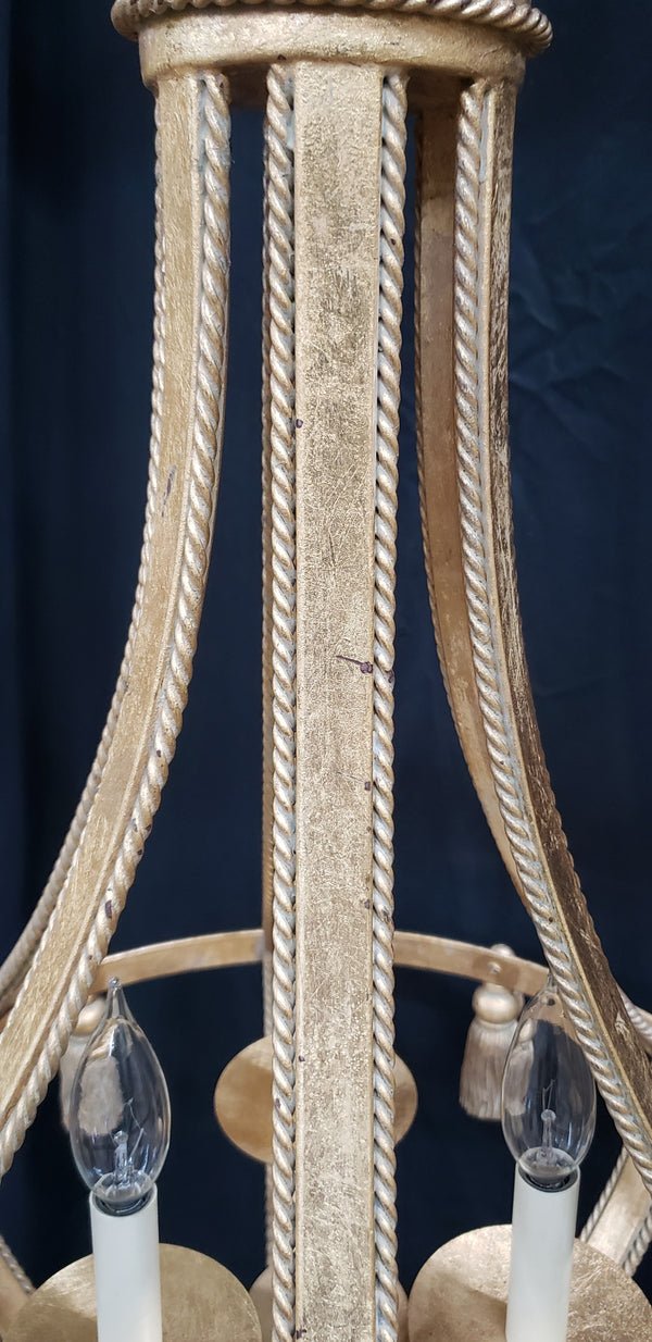 3 Light Tapered Chandelier w/ Chain & Matching Ceiling Cap 30" x 20" GS00955