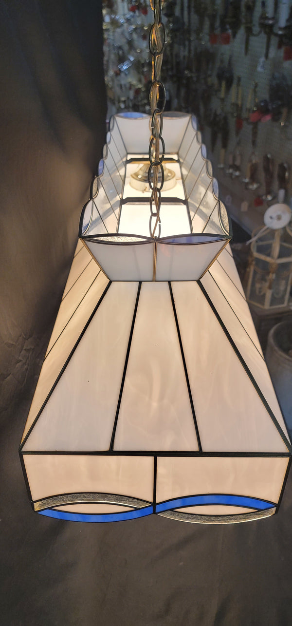 Large Stained Glass Two Light Chandelier 36" x 13" x 12" GS00881