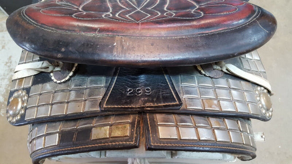 1959 Ornate Leather Dress Saddle Prop used in MGM Movie GS00725