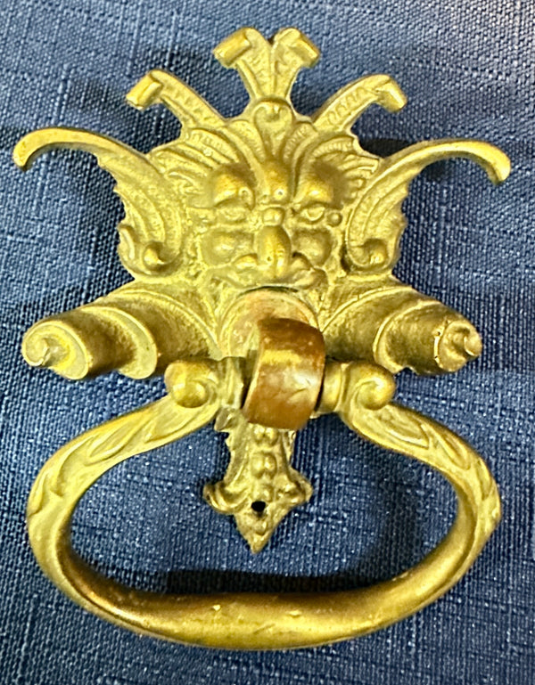 Set of 10 Antique Brass Drawer Pulls + 2 Keyholes GA20405