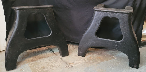 Pair of Cast Iron Factory Tapered Machine Legs 21" T GS00689