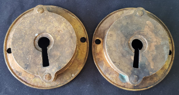 4 Victorian Eastlake Pocket Door Key Hole Escutcheon Plates 2 1/4" GS01094