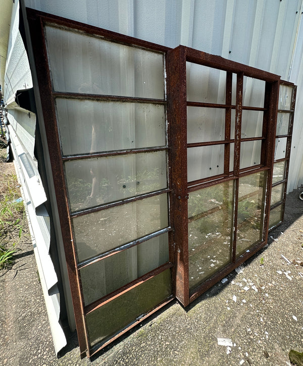 28-Pane Steel Frame Casement Window - 66 1/4"W x 46 1/4"T GA20287