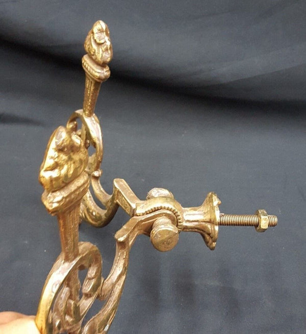 Architectural Salvage Solid Brass Hall Tree Double Hooks Ornate Design Set of 2